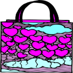 Gift Bag - Hearts Clip Art