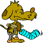 Broken Leg - Dog 2 Clip Art