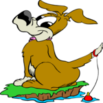 Dog Fishing 2 Clip Art