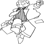 Businessman Running 1 Clip Art