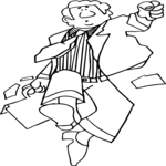 Businessman Running 1 Clip Art