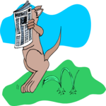 Kangaroo Reading Paper Clip Art
