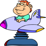 Boy in Toy Plane Clip Art