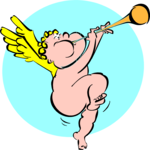 Cherub Trumpeting Clip Art