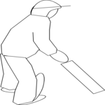 Cricket - Player 11 Clip Art