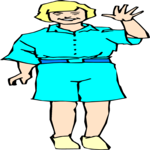 Woman Waving 1 Clip Art