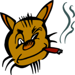 Cat Smoking a Cigar Clip Art