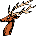 Stag - Head 4 (2) Clip Art