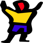 Colorful Kid Reaching Clip Art