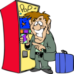 Man at Vending Machine Clip Art