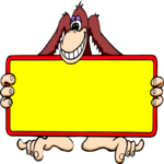 Monkey with Sign Clip Art