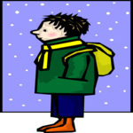 Child in Snow Clip Art