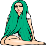 Woman with Long Hair Clip Art