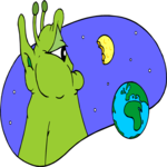 Space Alien Eating Moon Clip Art