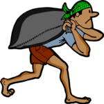 Man with Sack Clip Art