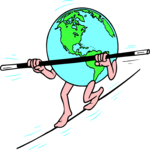 Tightrope Walker - Earth Clip Art