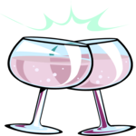 Glasses Toasting 2 Clip Art