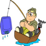 Fishing for Recycling Bin Clip Art