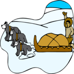 Eskimo & Dog Sled 2 Clip Art