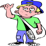 Newspaper Kid Crying Clip Art