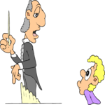 Conductor & Boy Clip Art