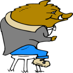 Boar Sitting Clip Art