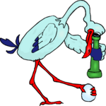 Stork Examining Egg Clip Art