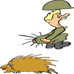 Soldier & Porcupine Clip Art