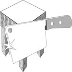 Butcher Block & Knife Frame Clip Art