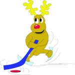 Reindeer Playing Ice Hockey