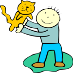 Cat & Child 05 Clip Art