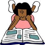 Girl Reading 4 Clip Art