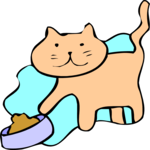 Cat & Bowl 11 Clip Art