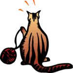 Cat with Yarn 1 Clip Art