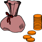 Money Bag & Coins Clip Art