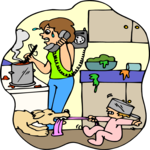 Chaos in Kitchen Clip Art