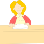 Woman at Desk 1 (2) Clip Art