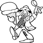 Clown with Ice Cream 1 Clip Art