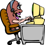 Computer - Working 2 Clip Art