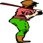 Baseball - Batter 5 Clip Art