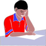 Boy Reading 07 Clip Art