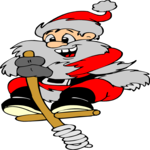 Santa on Pogo Stick