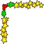 Holly & Star Corner 1 Clip Art