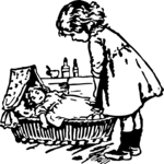 People, Girl Playing with Doll