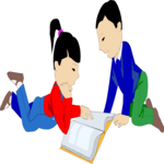 Children Reading 2 Clip Art