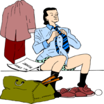 Businessman Getting Dressed