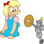 Robot Giving Doughut Clip Art