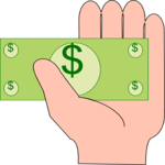 Money in Hand Clip Art