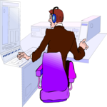 Man at Computer 4 Clip Art