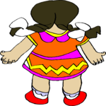 Girl - Back Side Clip Art